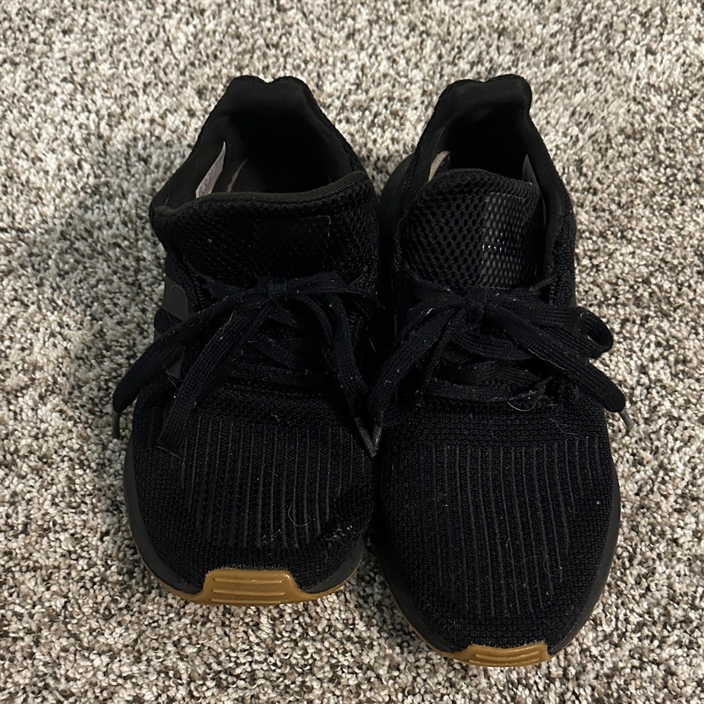 adidas Kids Black Sneakers with Brown Accents